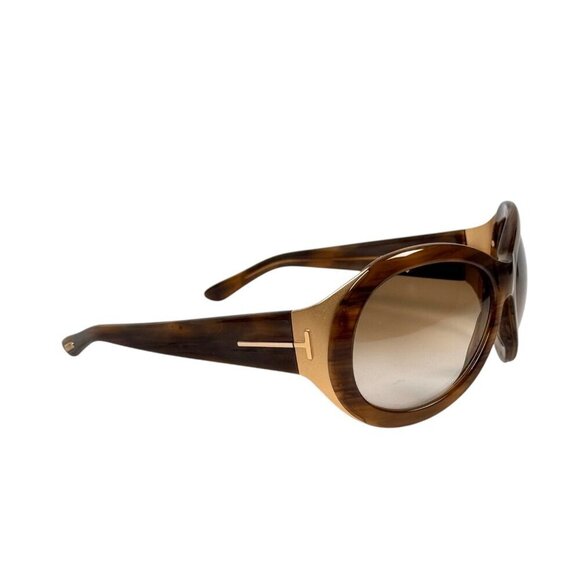 Tom Ford Elisabeth TF27 Sunglasses 62/17-125 Oval Brown Tortoise Gold Unisex - Picture 4 of 14